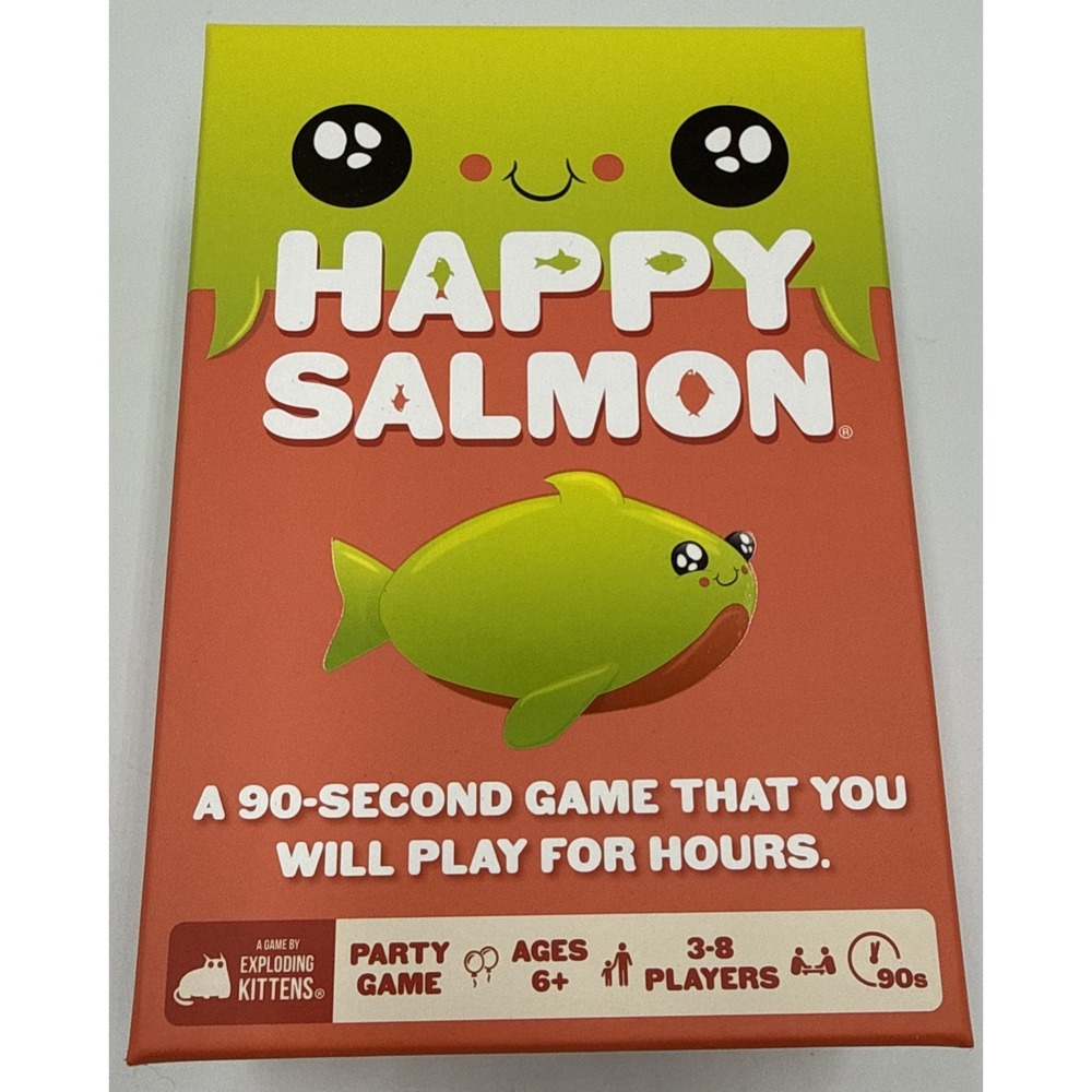 Happy Salmon Hoppy Salmon Fun Family Party Action Card Game Ages 6+ 3-8 Players